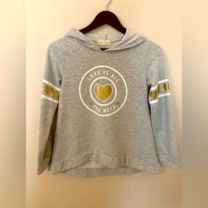 Girls Btween “Love Is All You Need” hoodie size 12